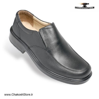 تصویر   کفش اداری فرزین طرح لرد طبیعی بدون بند
