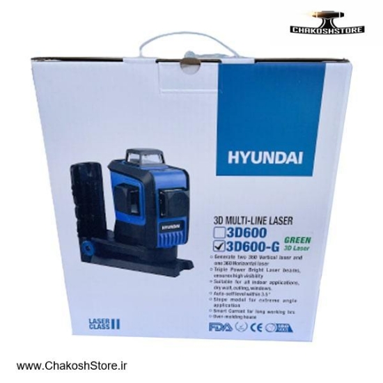تصویر   تراز لیزری هیوندای سه خط 360 درجه نور سبز مدل 3D600G