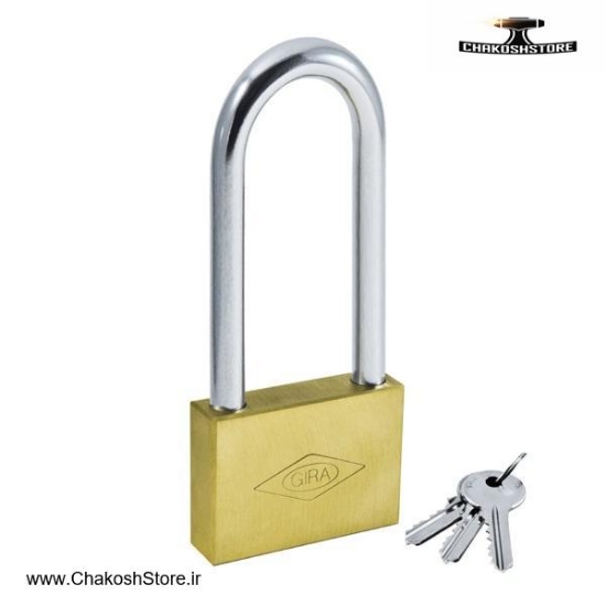 تصویر   قفل آویز گیرا برنجی 60 تخت دسته بلند مدل 011