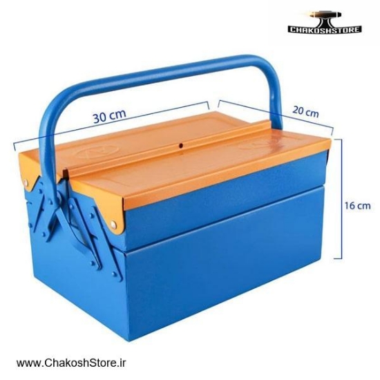 تصویر   جعبه ابزار فلزی وفایی 30 سانتی متر دو طبقه مدل 302