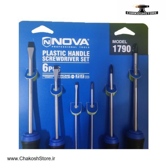 تصویر   ست پیچ گوشتی نووا 6 عددی مدل 1790