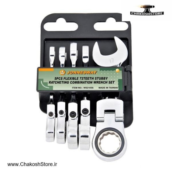 تصویر   ست آچار تخت و رینگ جغجغه تاشو جانزوی 5 عددی مدل W52105S