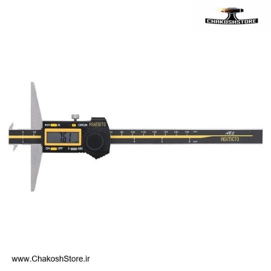 تصویر   کولیس عمق سنج آسیمتو دو لبه دار دیجیتال 150 میلی متر مدل 7-06-323