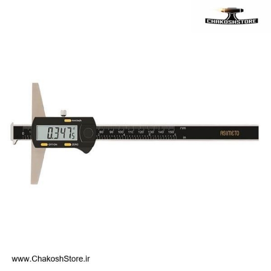 تصویر   کولیس عمق سنج دیجیتال آسیمتو دو لبه 150 میلی متر مدل 0-26-323