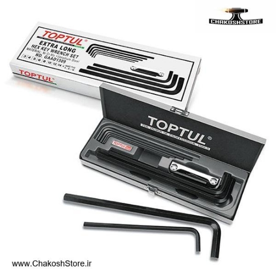 تصویر   ست آچار آلن شش گوش تاپ تول فوق بلند و چاقویی 15 عددی مدل GAAD1509