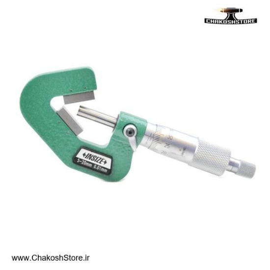 تصویر   میکرومتر جناغی اینسایز 60 درجه خارج سنج 20-5 میلی متر مدل 203-3290