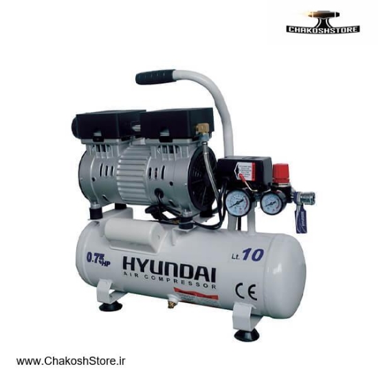 تصویر   کمپرسور هوا سایلنت 10 لیتری هیوندای مدل 1075-AC