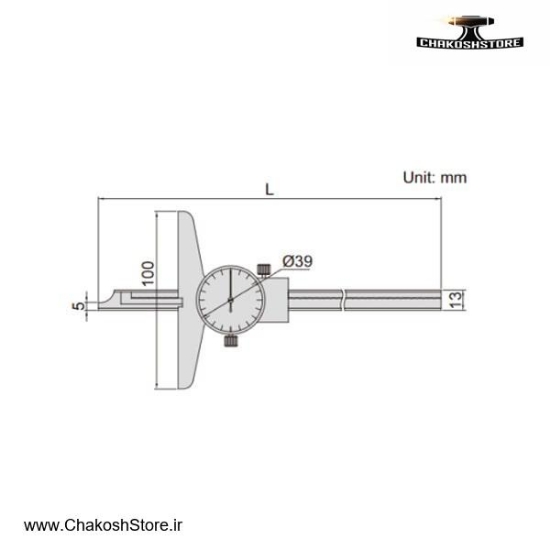 تصویر   کولیس عمق سنج ساعتی اینسایز 150 میلی متر مدل 150-1340