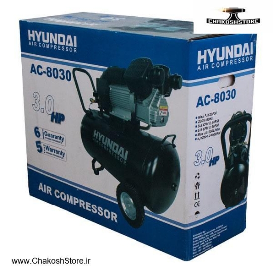 تصویر   پمپ باد 80 لیتری هیوندای مدل AC-8030