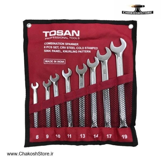 تصویر   ست آچار یک سر رینگ یک سر تخت توسن 8 عددی مدل TI101-S8