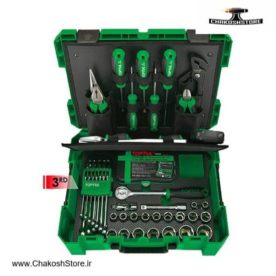 تصویر   جعبه ابزار تاپ تول با لوازم 104 عددی مدل GCZ-104A