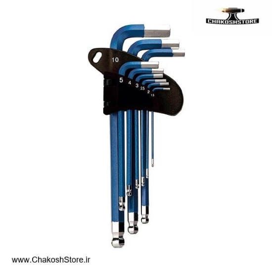 تصویر   آچار آلن سر گرد هیوندای کارتی بلند 9 عددی مدل HT195