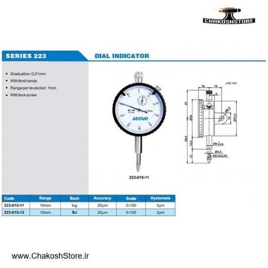 تصویر   ساعت اندیکاتور Accud ( آکاد ) مدل 223-010-11