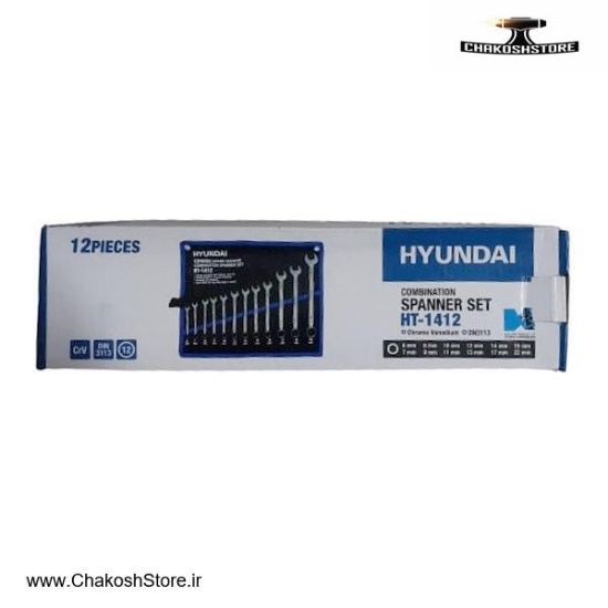 تصویر   ست آچار یکسر رینگ یکسر تخت هیوندای 12 عددی مدل HT-1412