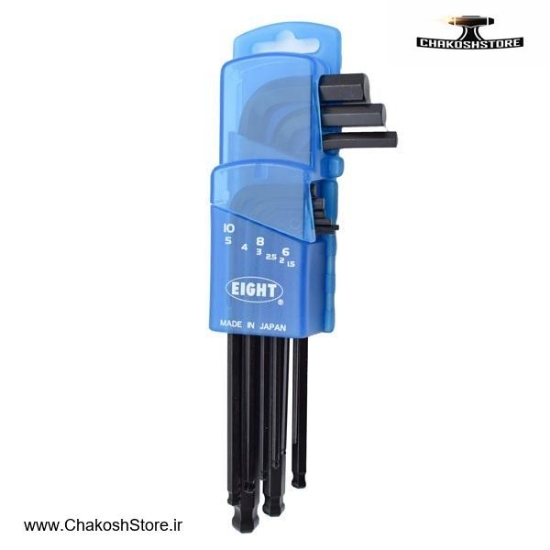 تصویر   آچار آلن سر گرد ایت کارتی بلند 9 عددی مدل 1510-016 D