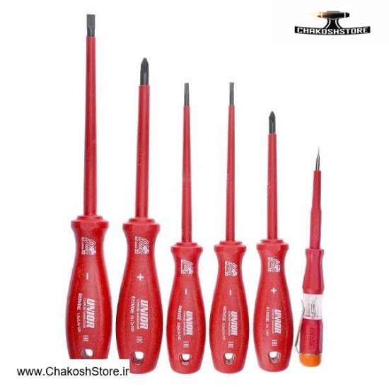 تصویر   ست پیچ گوشتی عایق برق فشار قوی یونیور 6 عددی مدل 603CS6ATVD