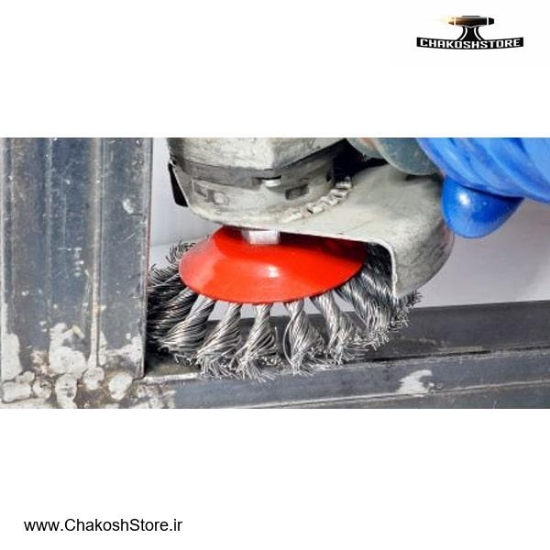 تصویر   فرچه سیمی کاسه ای بافته جهان برس زاویه دار مدل 0693