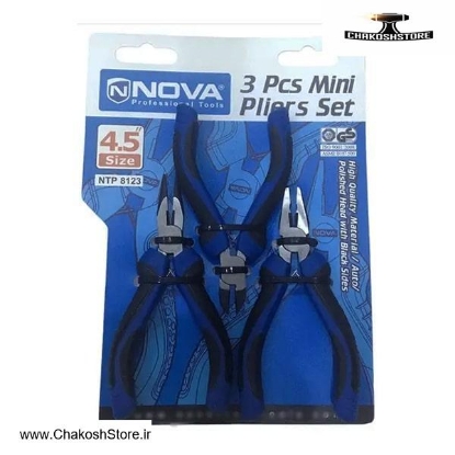 تصویر   ست انبر مینیاتوری 3 عددی نووا مدل 8123