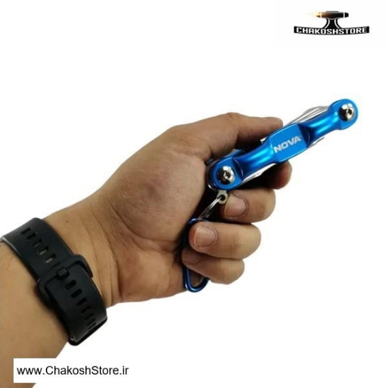 تصویر   آچار آلن ستاره ای نووا چاقویی 8 عددی مدل 1008