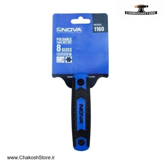 تصویر   آچار آلن ستاره ای نووا چاقویی 8 عددی مدل 1160