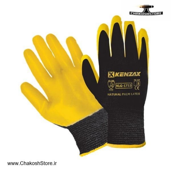 تصویر   دستکش ایمنی کنزاکس پلی استر لاتکس مدل KLG-1733