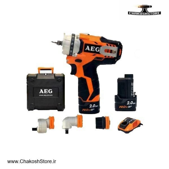 تصویر   دریل پیچ گوشتی شارژی آاگ مدل  AEG BBS12C2-KIT | BBS۱۲C۲-KIT لیتیوم 12 ولت