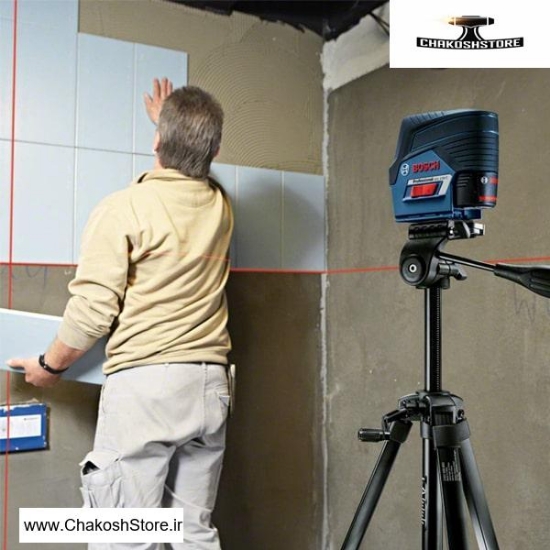 تصویر   تراز لیزری بوش دو خط نقطه زن ریموت دار با سه پایه مدل GCL 2-50 C