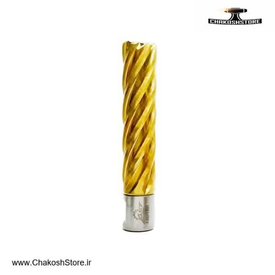 تصویر   مته گرد بر دریل مگنت ای اس تی پاور HSS TiN تیتانیوم طلایی طول 75 میلی متر