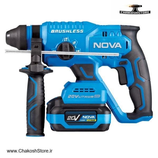 تصویر   دریل بتن کن شارژی نووا 3 کیلویی براشلس 20 ولت مدل 7733