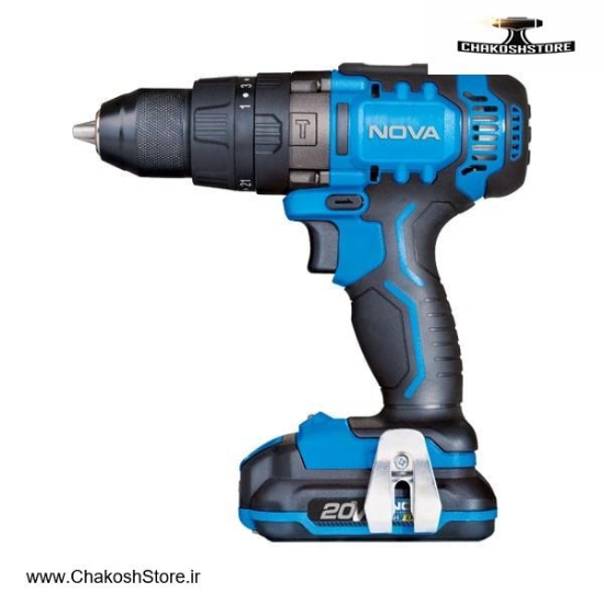 تصویر   دریل شارژی چکشی نووا لیتیوم 20 ولت مدل 7721
