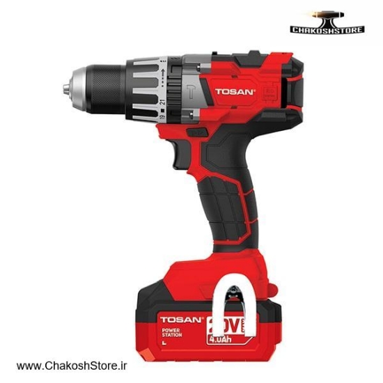 تصویر   دریل شارژی چکشی توسن براشلس 9622BHS