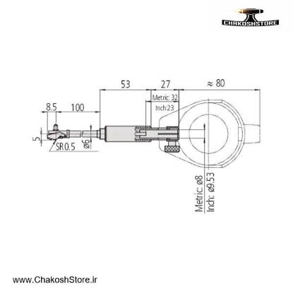 تصویر   بور گیج میتوتویو 18.5 - 10 میلی متر مدل 204-511