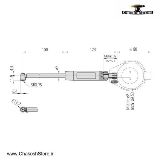 تصویر   بور گیج میتوتویو 35 - 18 میلی متر گام 0.001 مدل 721-511