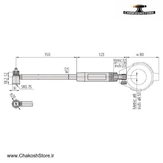 تصویر   کیت گیج سیلندر میتوتویو 60 - 35 میلی متر مدل 722-511