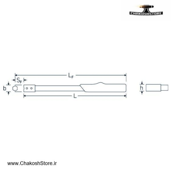 تصویر   آچار ترکمتر تقه ای سر تعویضی اشتایویل 40-4 نیوتن سری MANOSKOP مدل 755/4