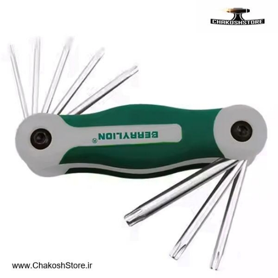 تصویر   آچار آلن ستاره ای برلیون چاقویی 8 عددی مدل 062104008