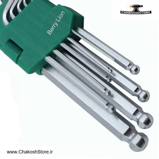 تصویر   آچار آلن سر گرد برلیون کارتی بلند 9 عددی مدل 062107668