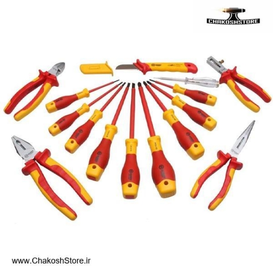 تصویر   جعبه ابزار عایق برق فشار قوی بوهر با لوازم 15 عددی مدل 0200105