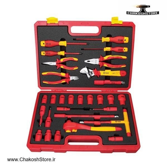 تصویر   جعبه ابزار عایق برق فشار قوی بوهر با لوازم 29 عددی مدل 0200307