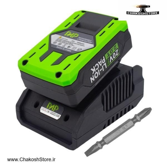تصویر   دریل شارژی چکشی PAP براشلس لیتیوم 20 ولت مدل BID-2015