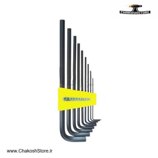 تصویر   ست آچار آلن ایت شش گوش کارتی فوق بلند 9 عددی مدل 9-014